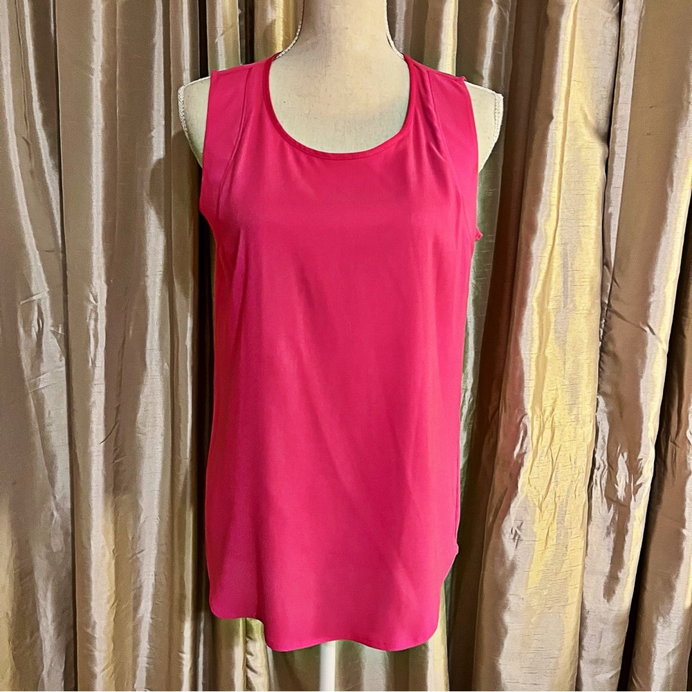 EUC Ann Taylor Pink Scoop Neck Long Shell Blouse